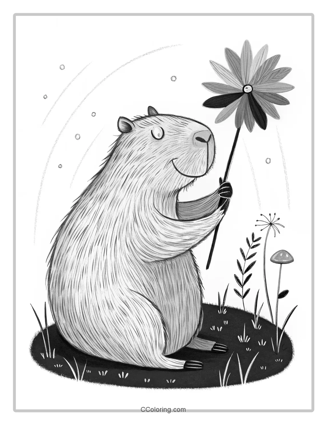 A capybara coloring pages pinwheel