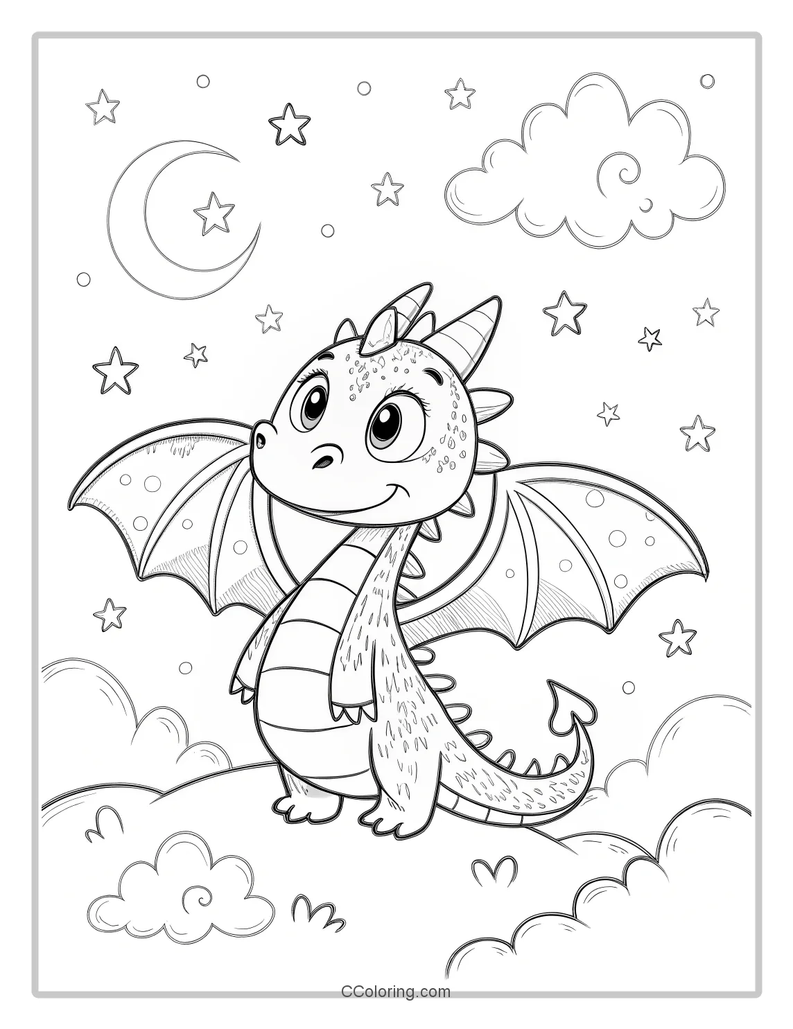 A cartoon dragon with wings