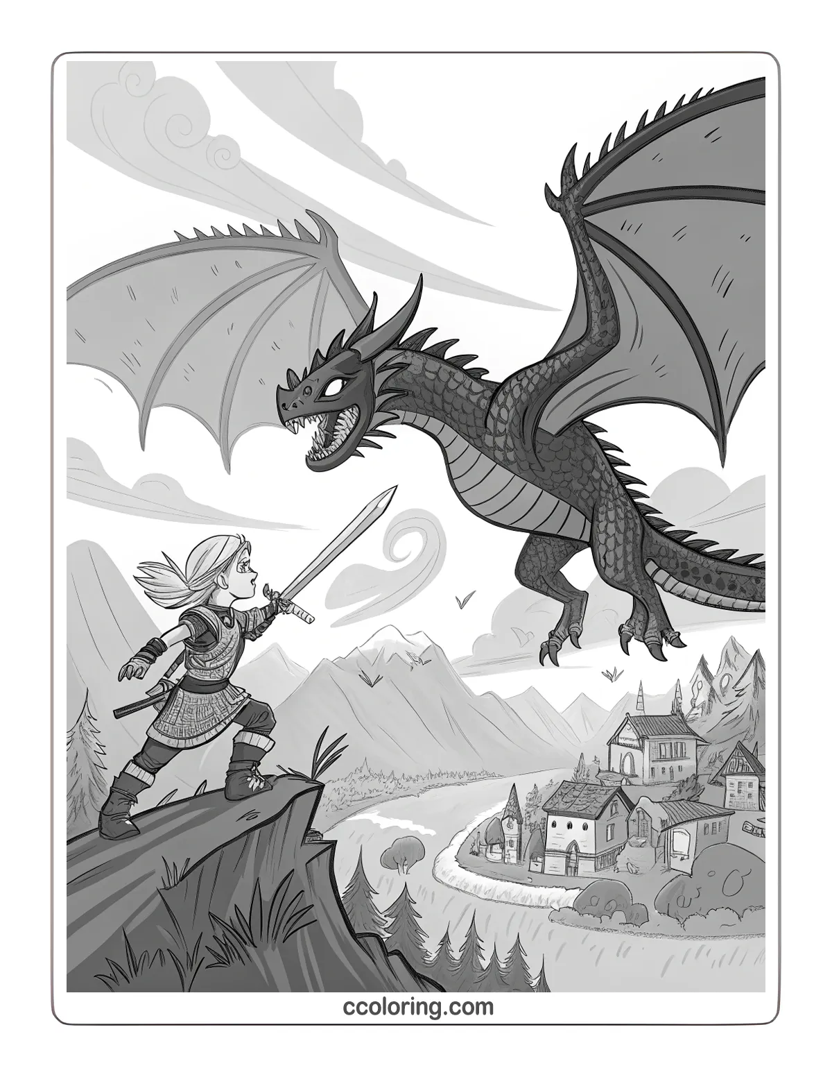 Astrid and Stormfly defending Berk