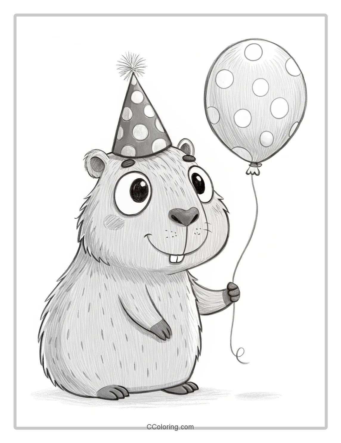 Capybara coloring pages a birthday theme