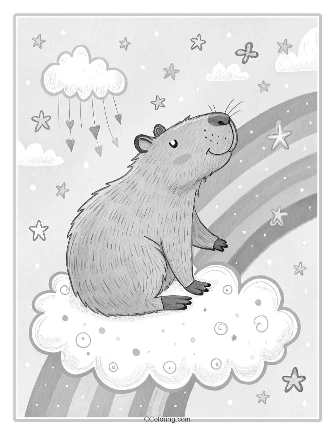 Capybara coloring pages a dreamy and magical coloring page