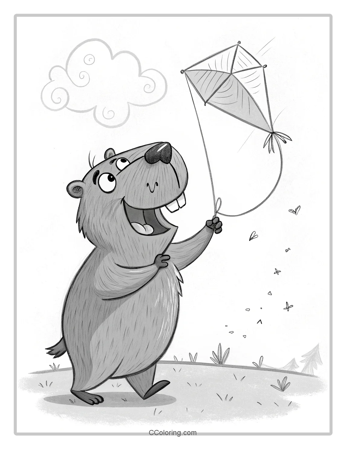 Capybara coloring pages a tail