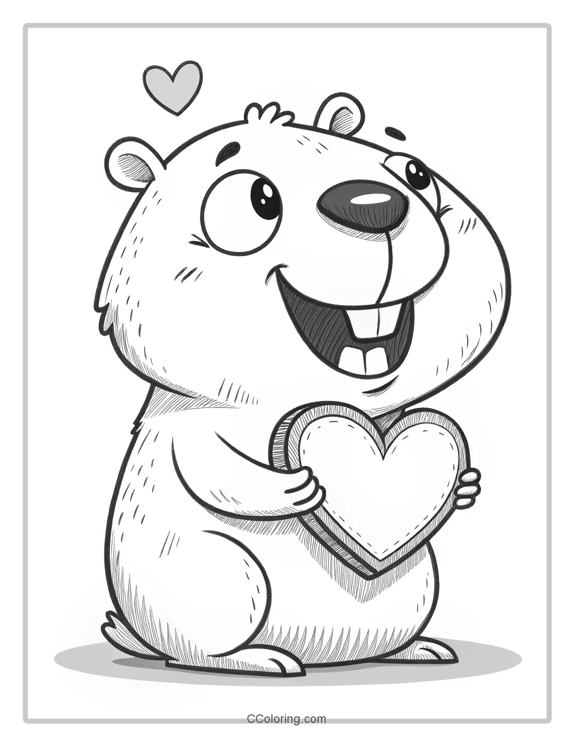 Capybara coloring pages heart