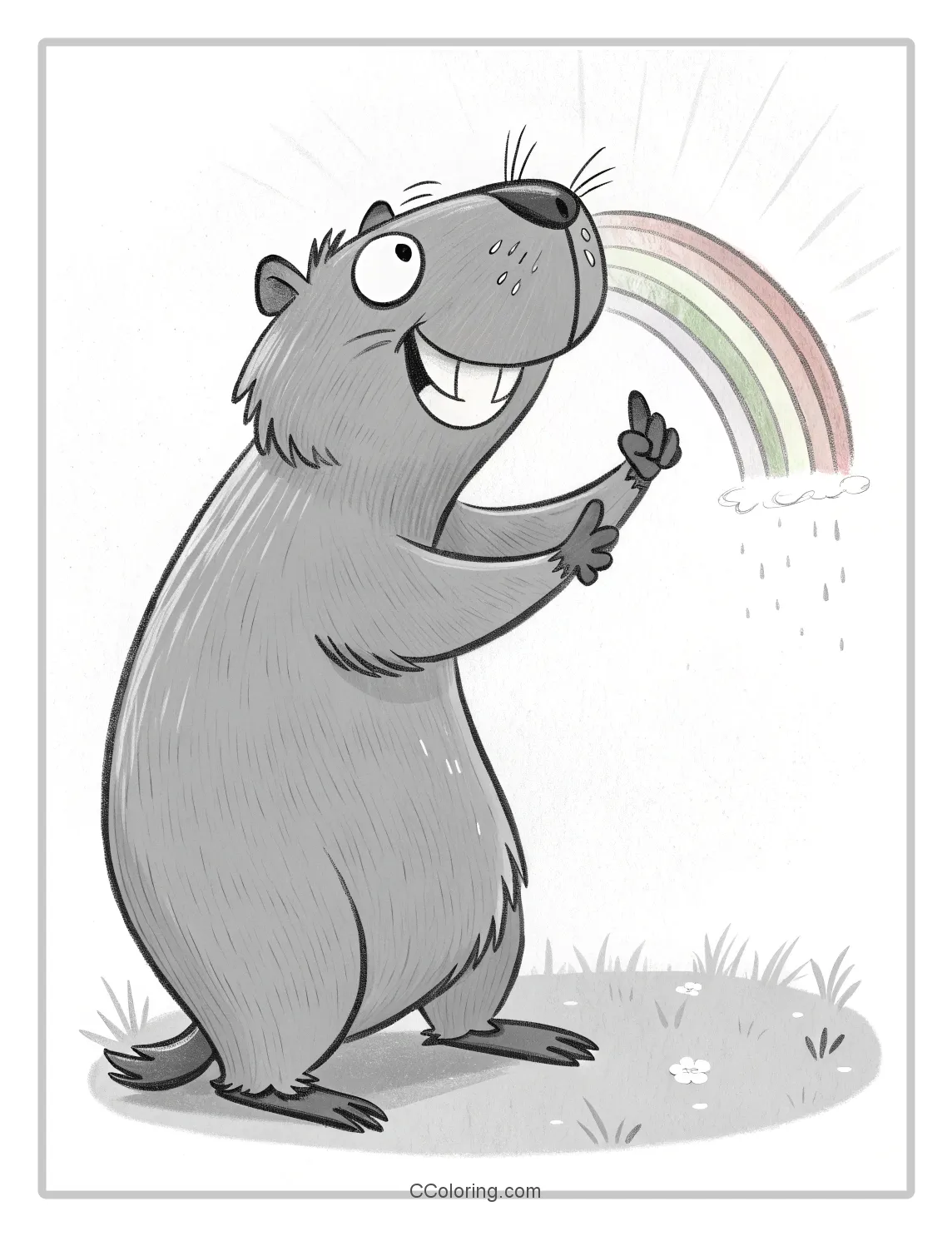 Capybara coloring pages rainbow