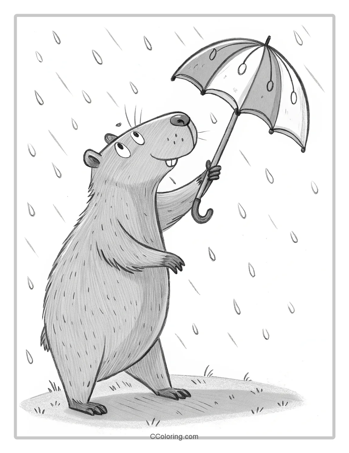 Capybara coloring pages umbrella