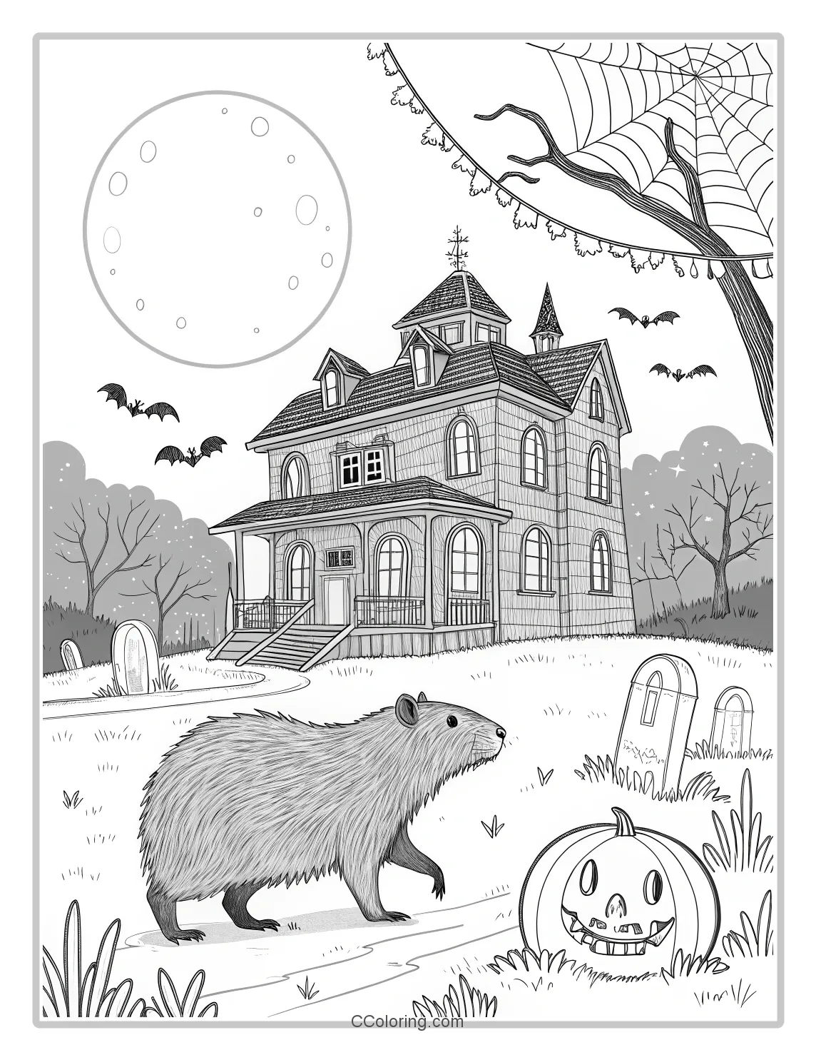Capybara in a Haunted House