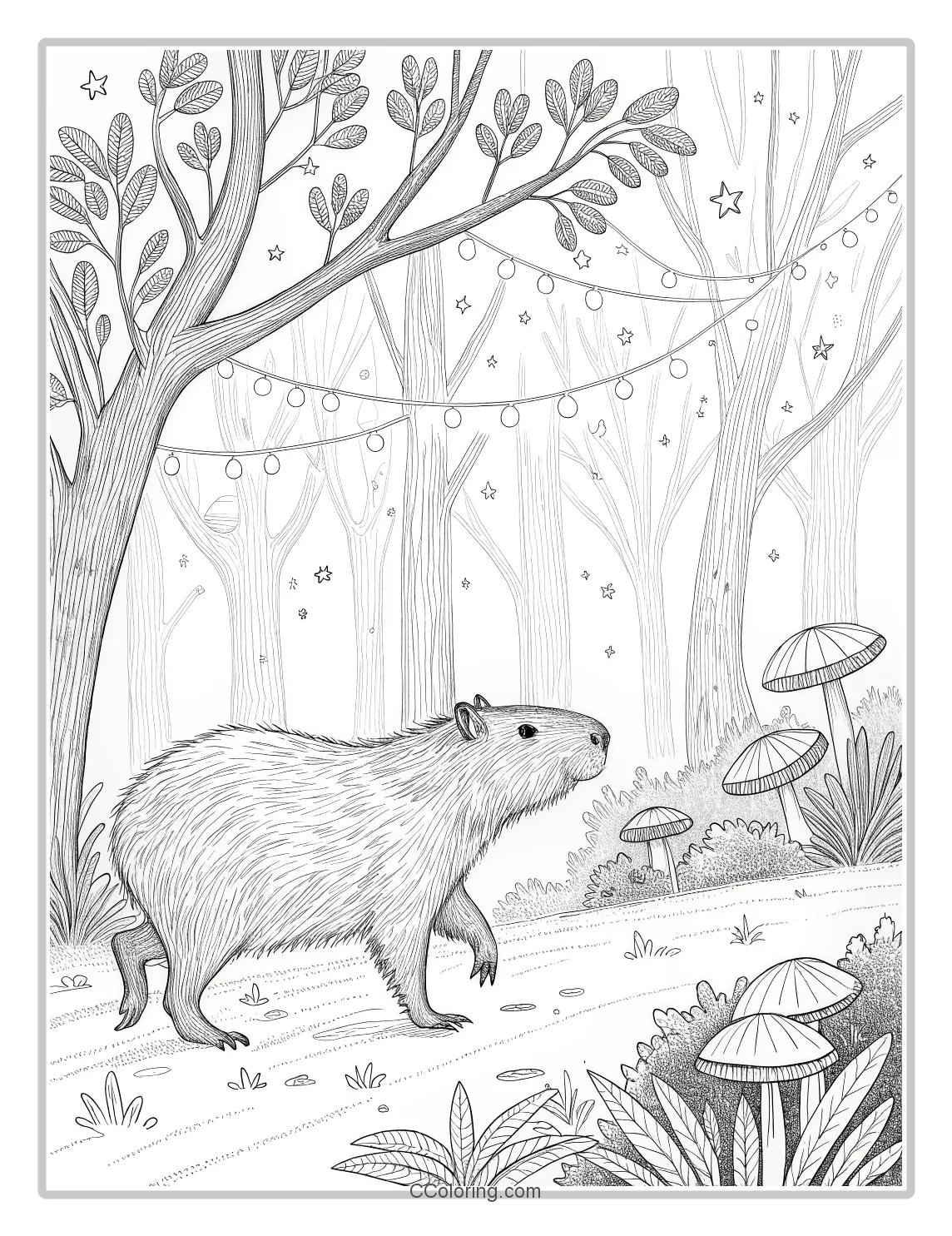 Capybara in a Magical Forest mystical creatures
