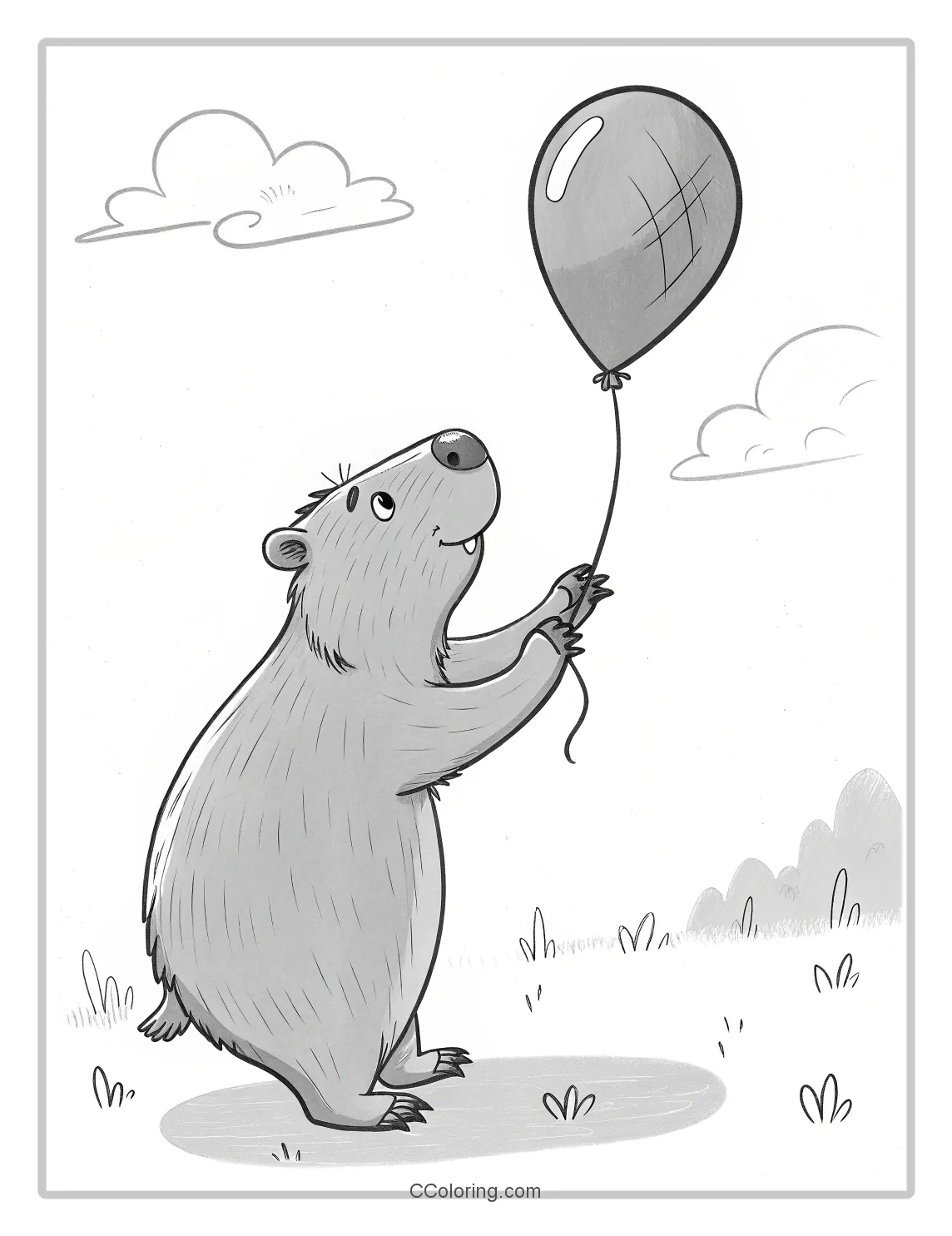 Capybara oversized paws balloon