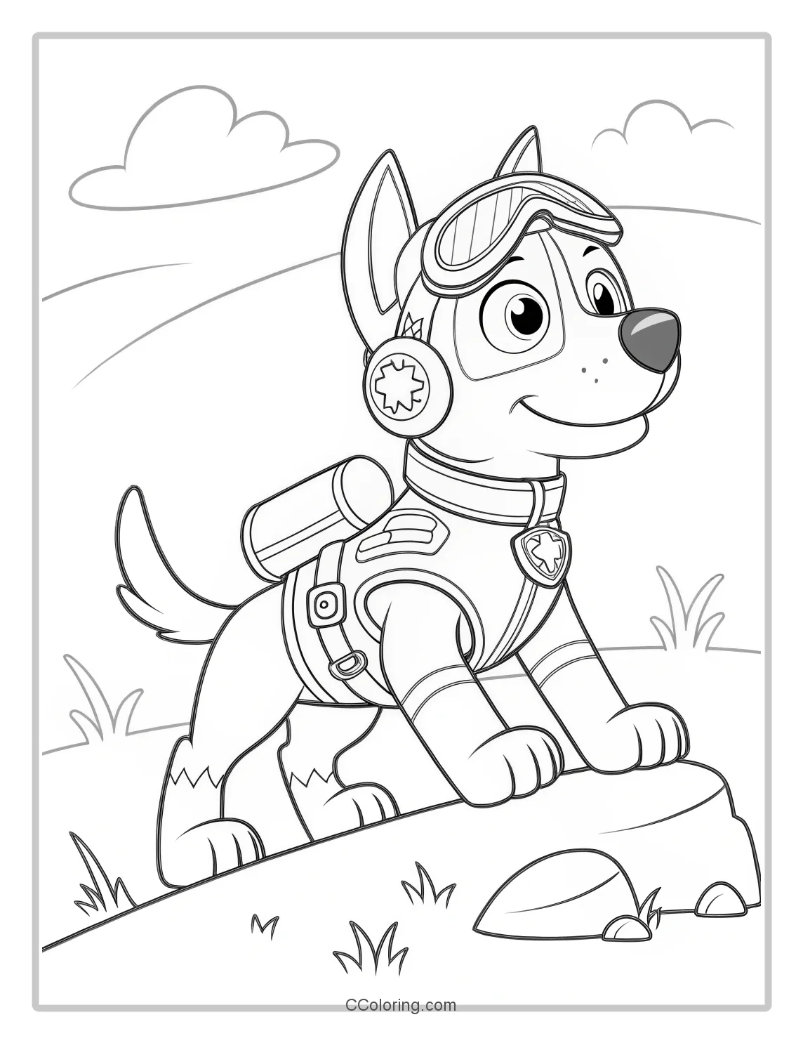 Puppies coloring pages with Action Packed Poses