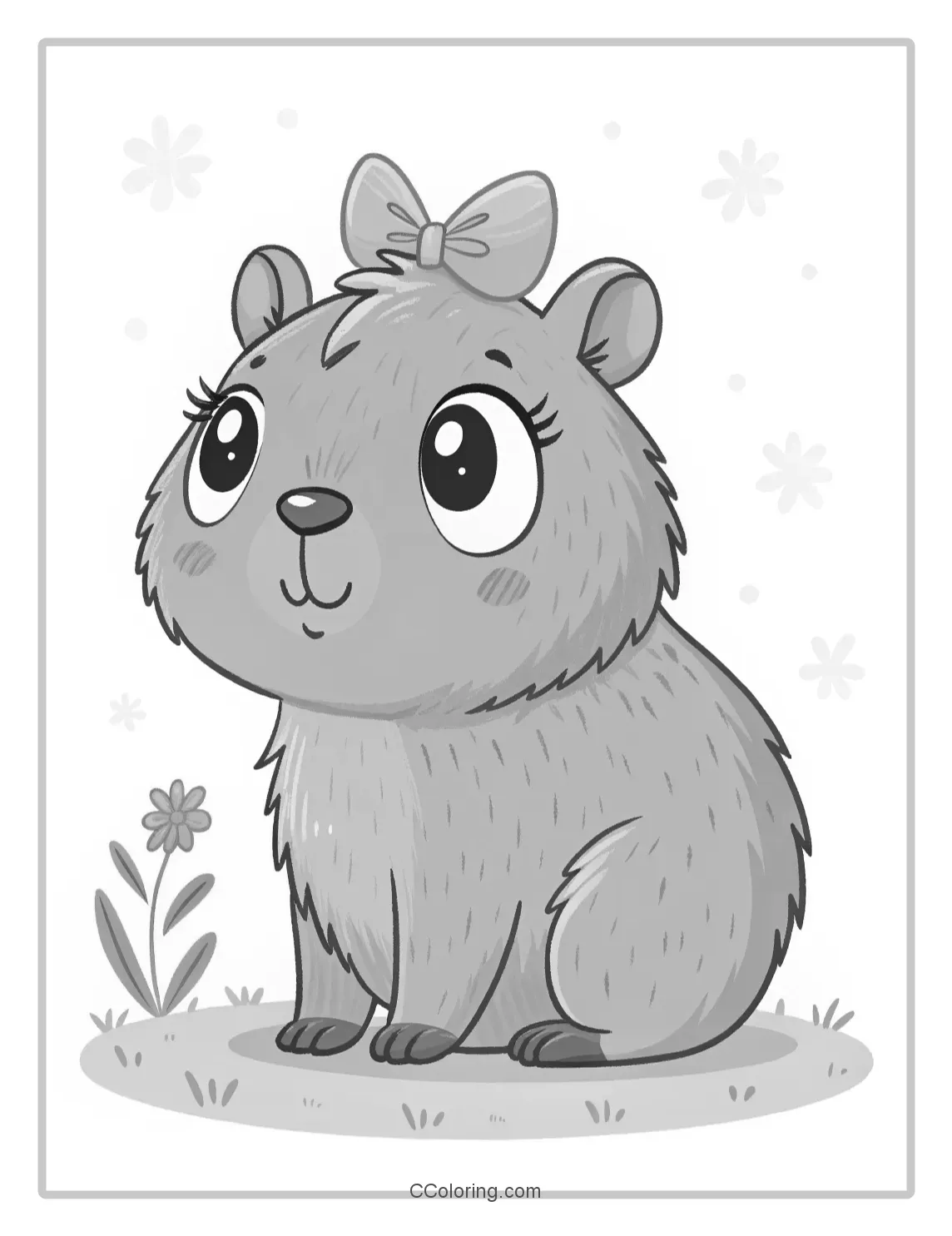 Cute Cartoon Capybara coloring pages