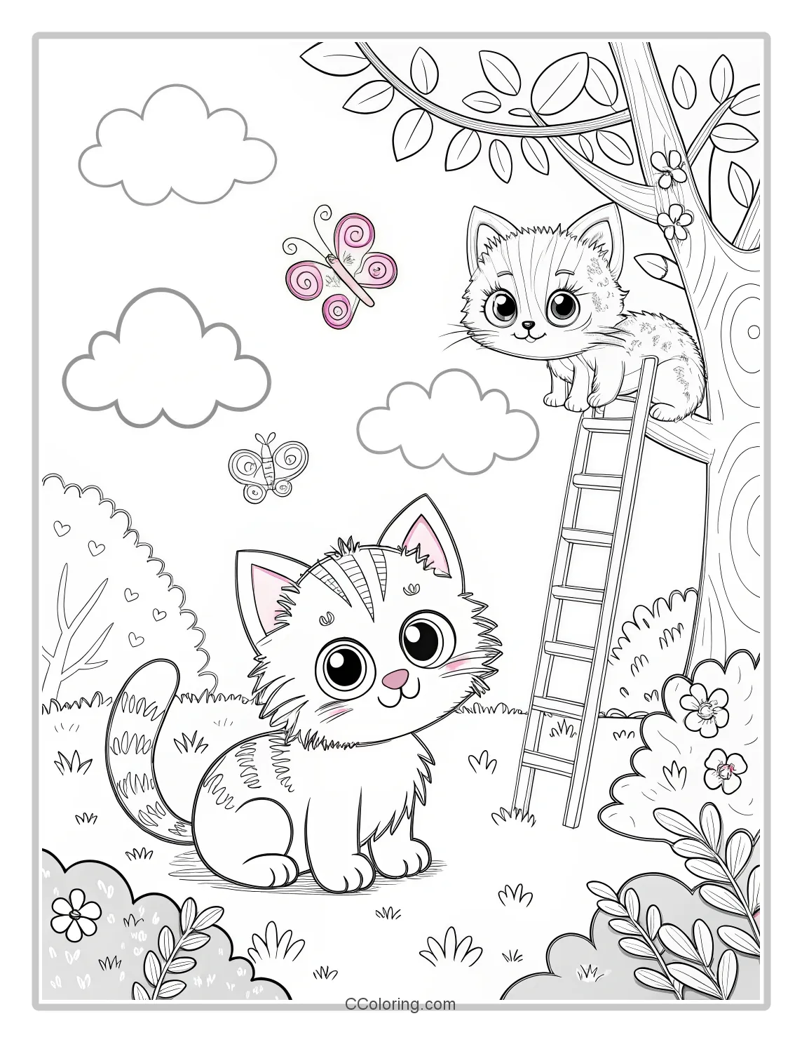 Cute Kitten Coloring Pages
