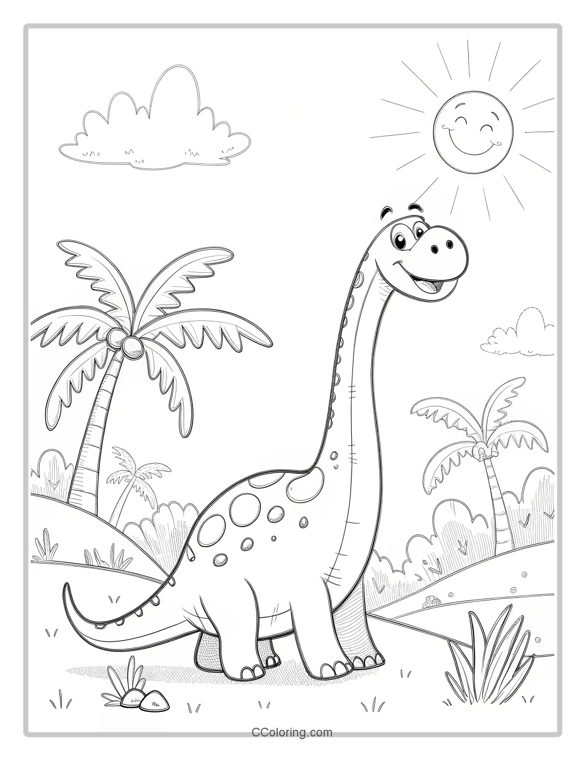 Dragon Brachiosaurus stretching towards the sun