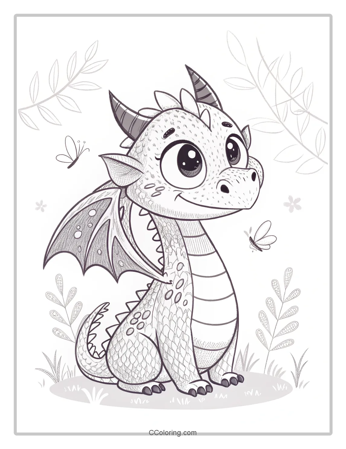Hand drawn cute dragon
