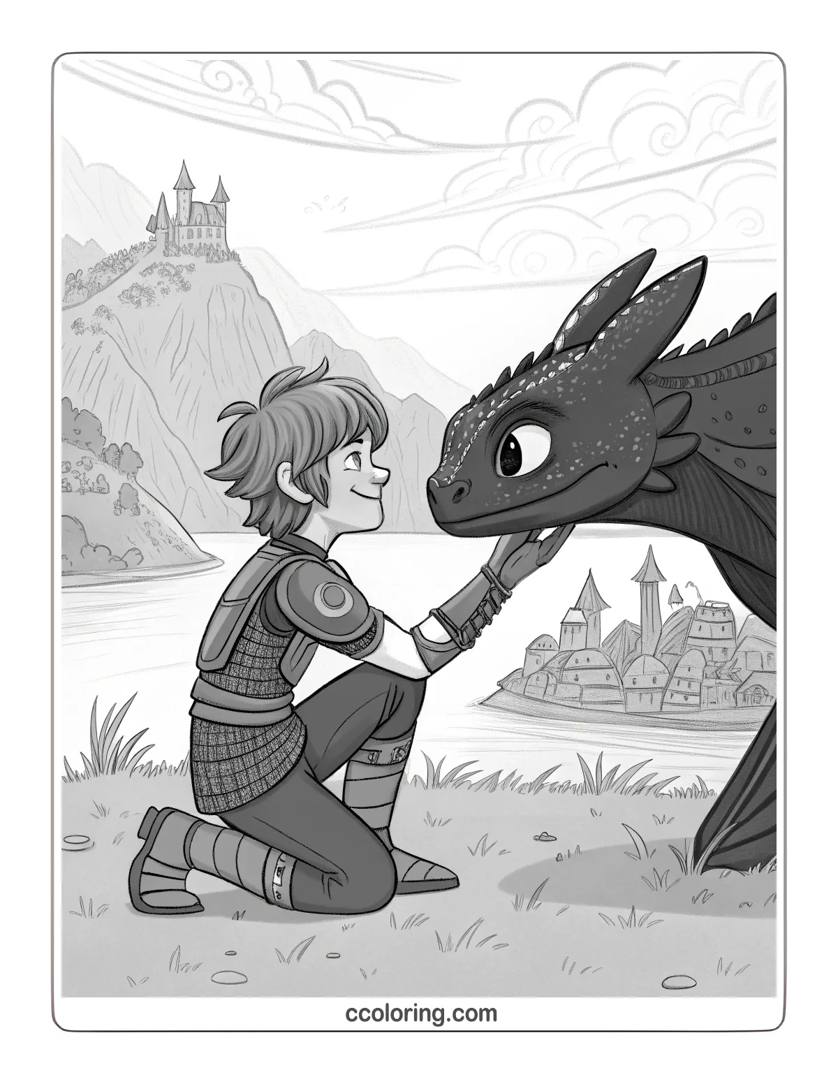 Hiccup and Toothless sharing a moment