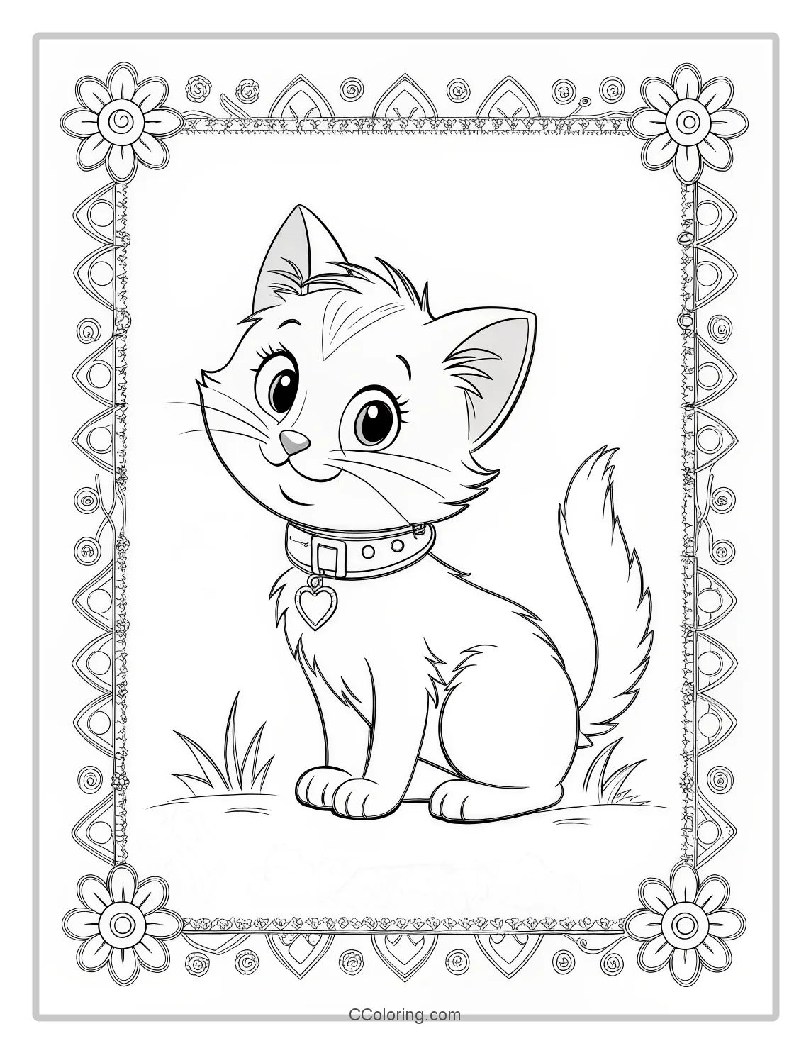 Kitten Coloring Pages and Collared Edges