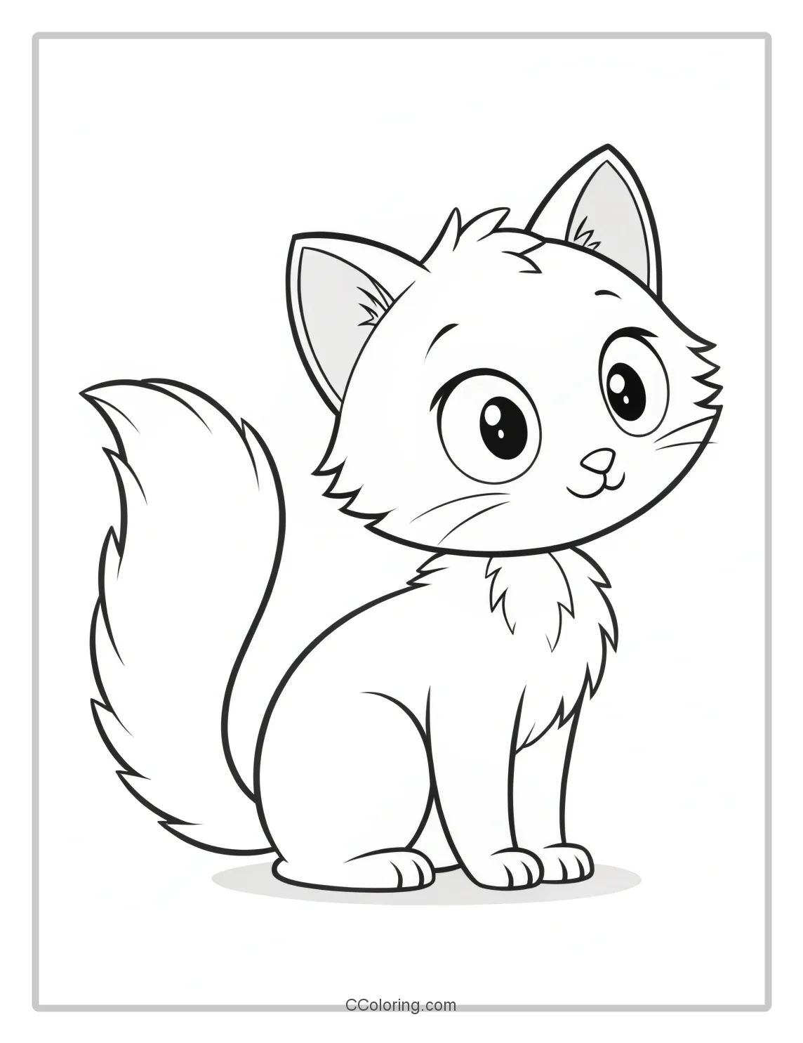 Kitten Coloring Pages in Monochrome 2