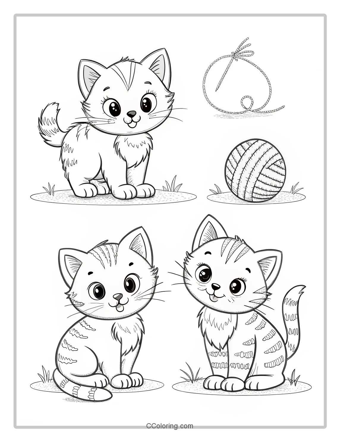 Kitten Coloring Pages with Classic Designs