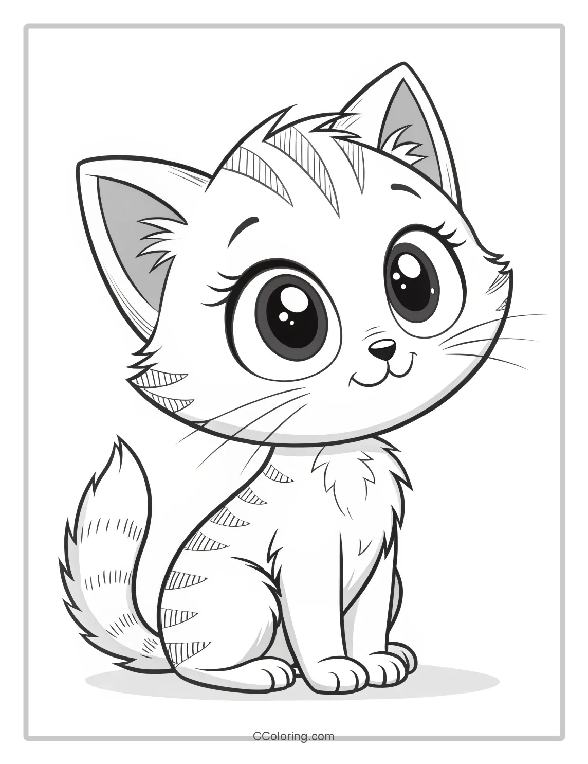 Kitten Coloring Pages with Cute Faces