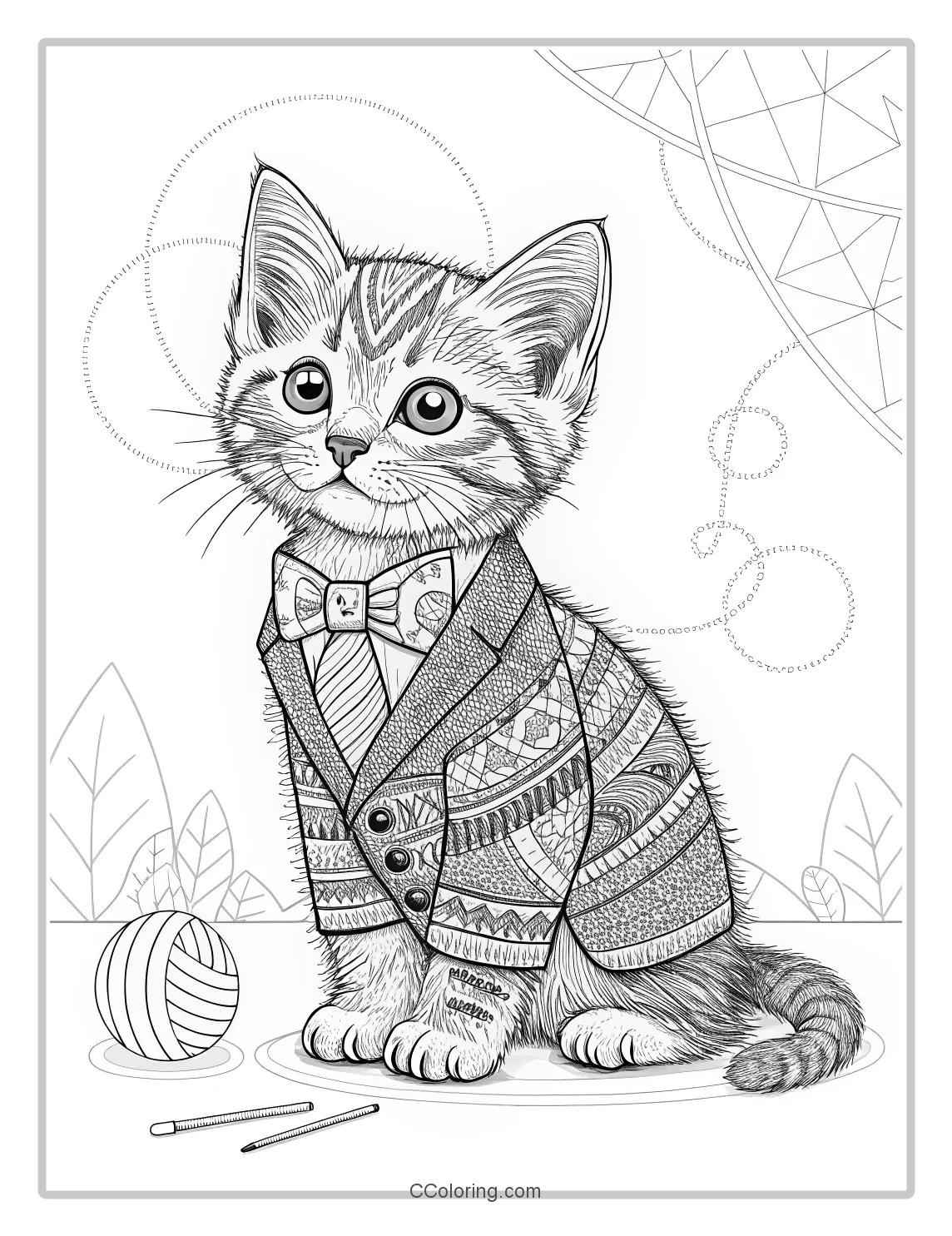 Kitten Coloring Pages with Deconstructed Tailoring