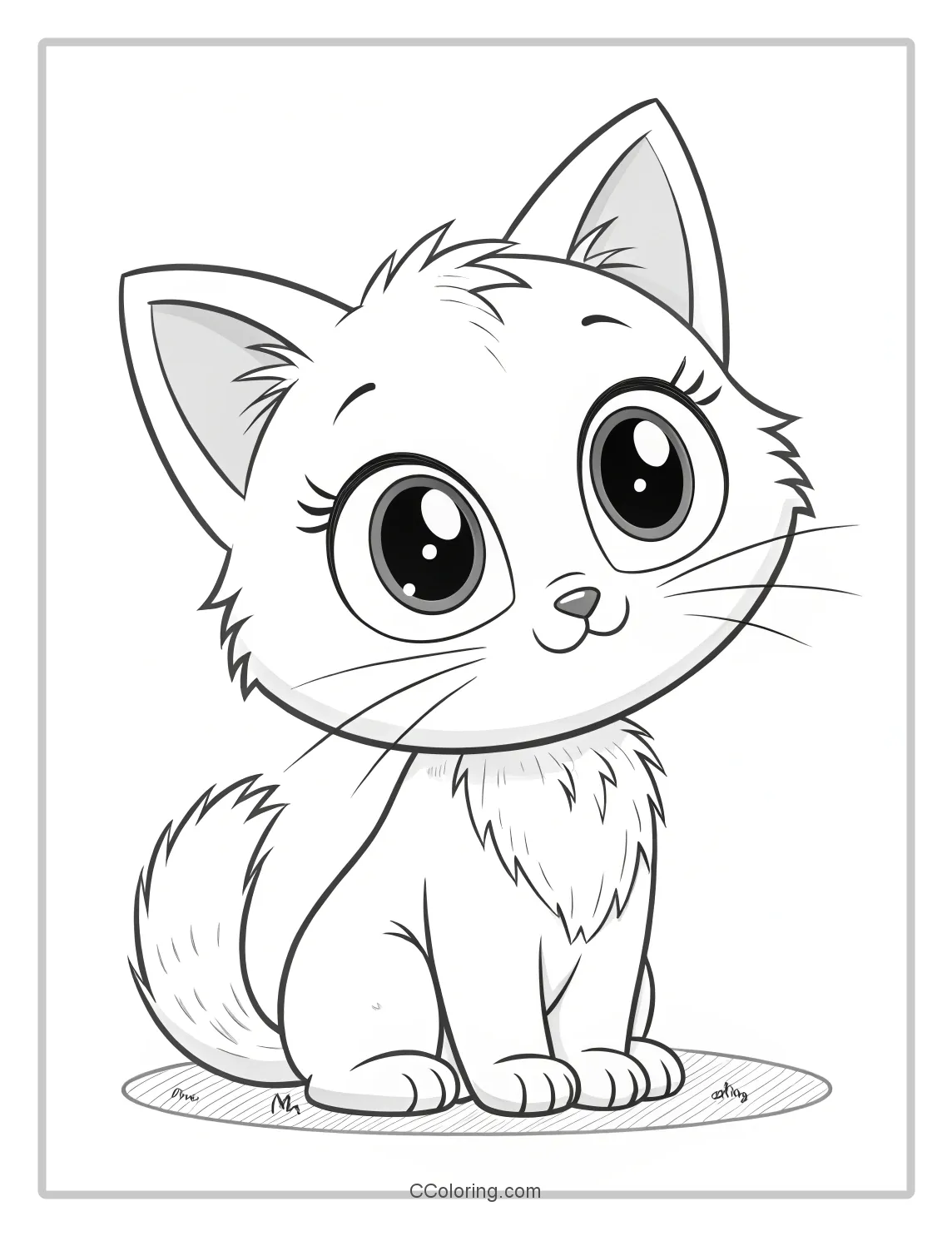 Kitten Coloring Pages with Doodle Art