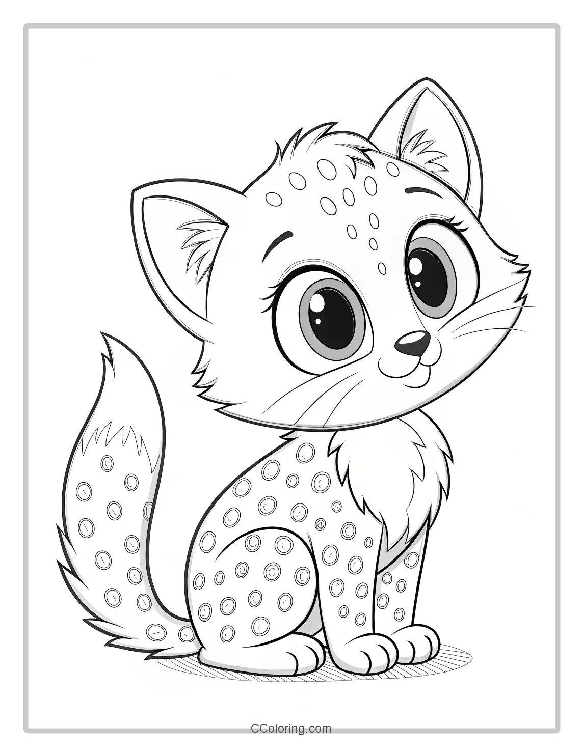 Kitten Coloring Pages with Dot