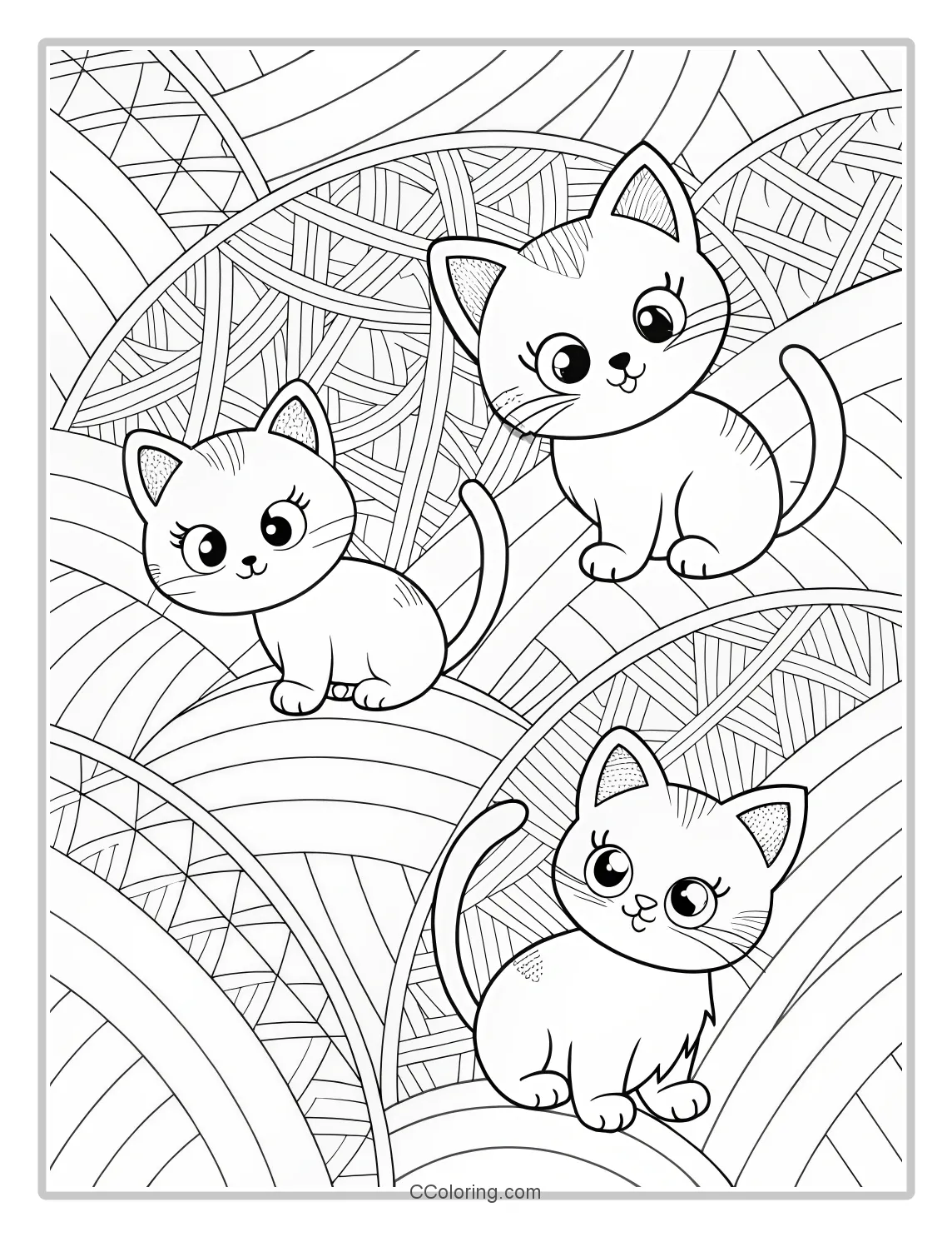 Kitten Coloring Pages with High Tech Textured Fabrics