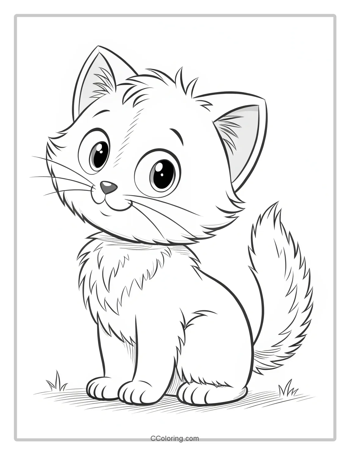 Kitten Coloring Pages with Line Art