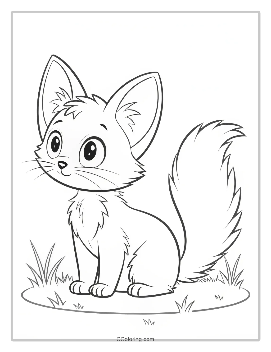 Kitten Coloring Pages with Silhouettes