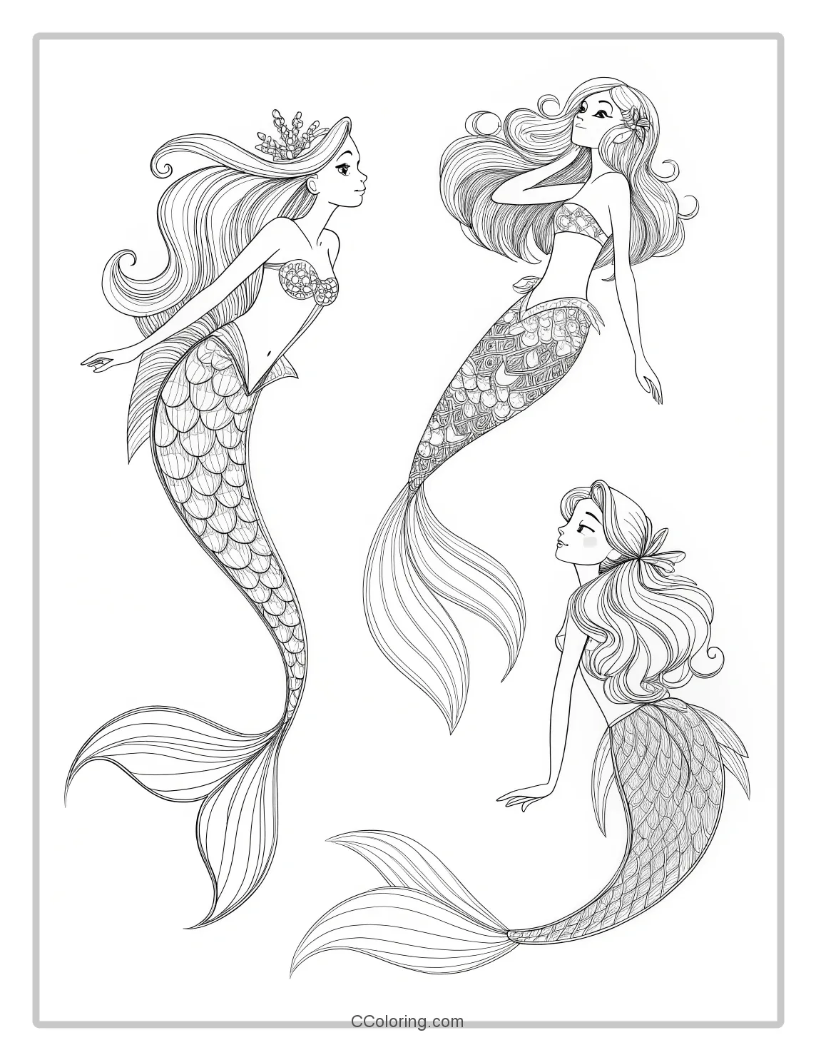 Mermaid Coloring Pages and Elegant Tails