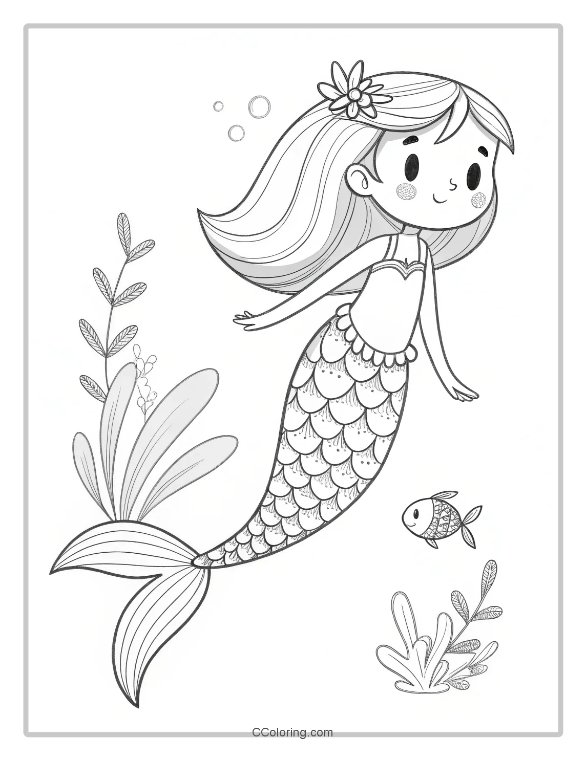 Mermaid Coloring Pages and Scales