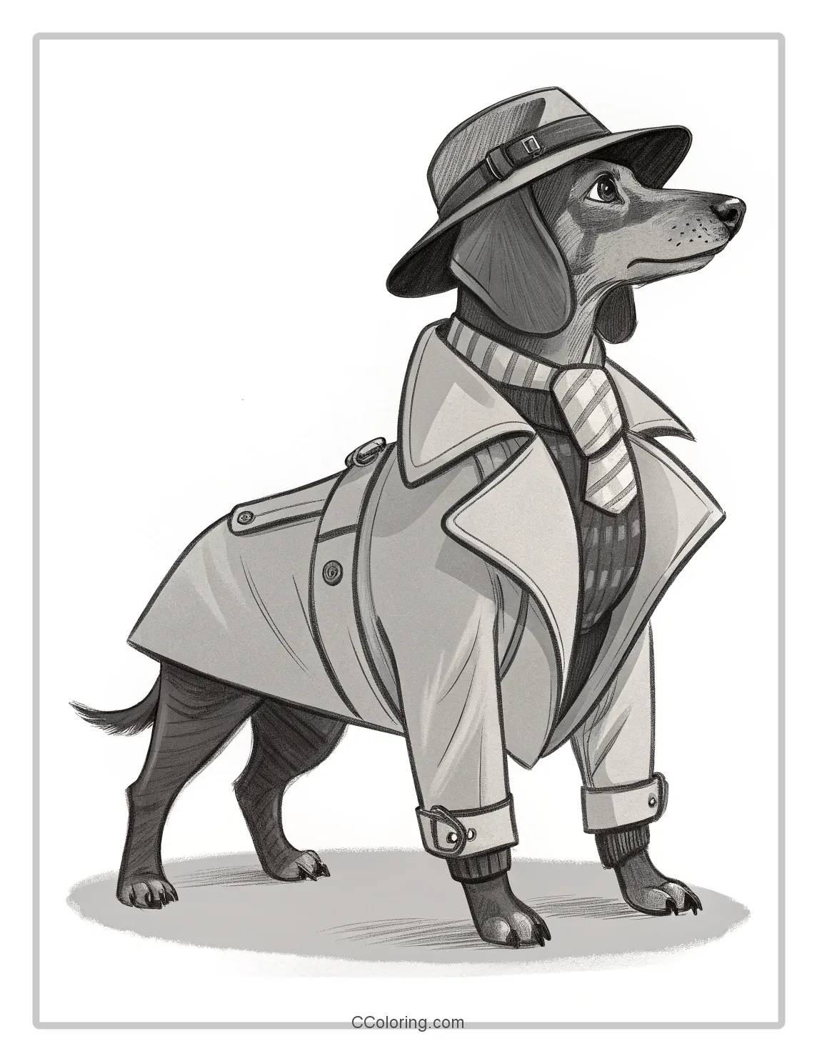 Monochrome Dog Scenes Dog with a Designer Outfit