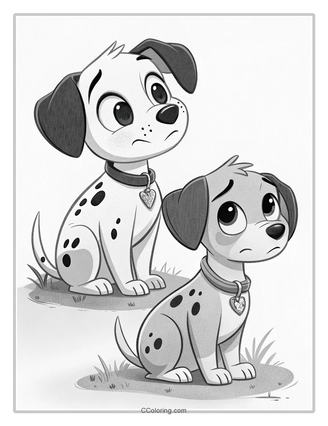 Puppies coloring pages Classic Characters with Simple  Expressive Details