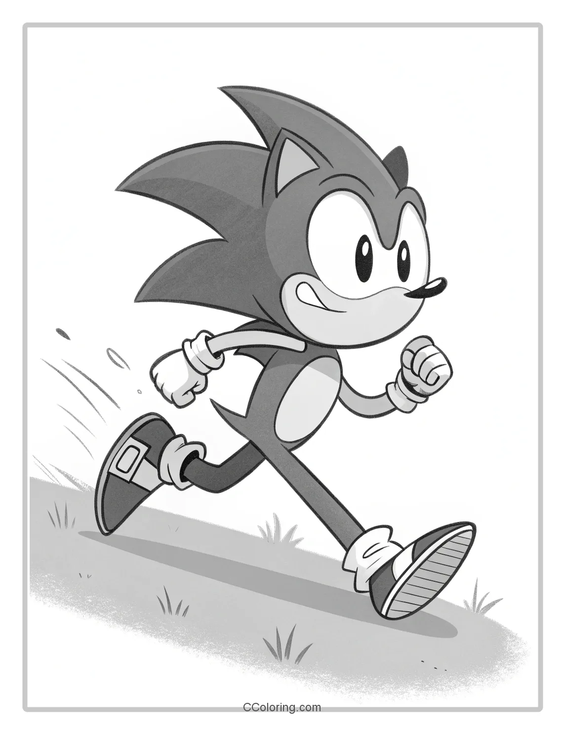 Monochrome Sonic Pages Black and White  Classic  Dynamic Movement with Simple Poses