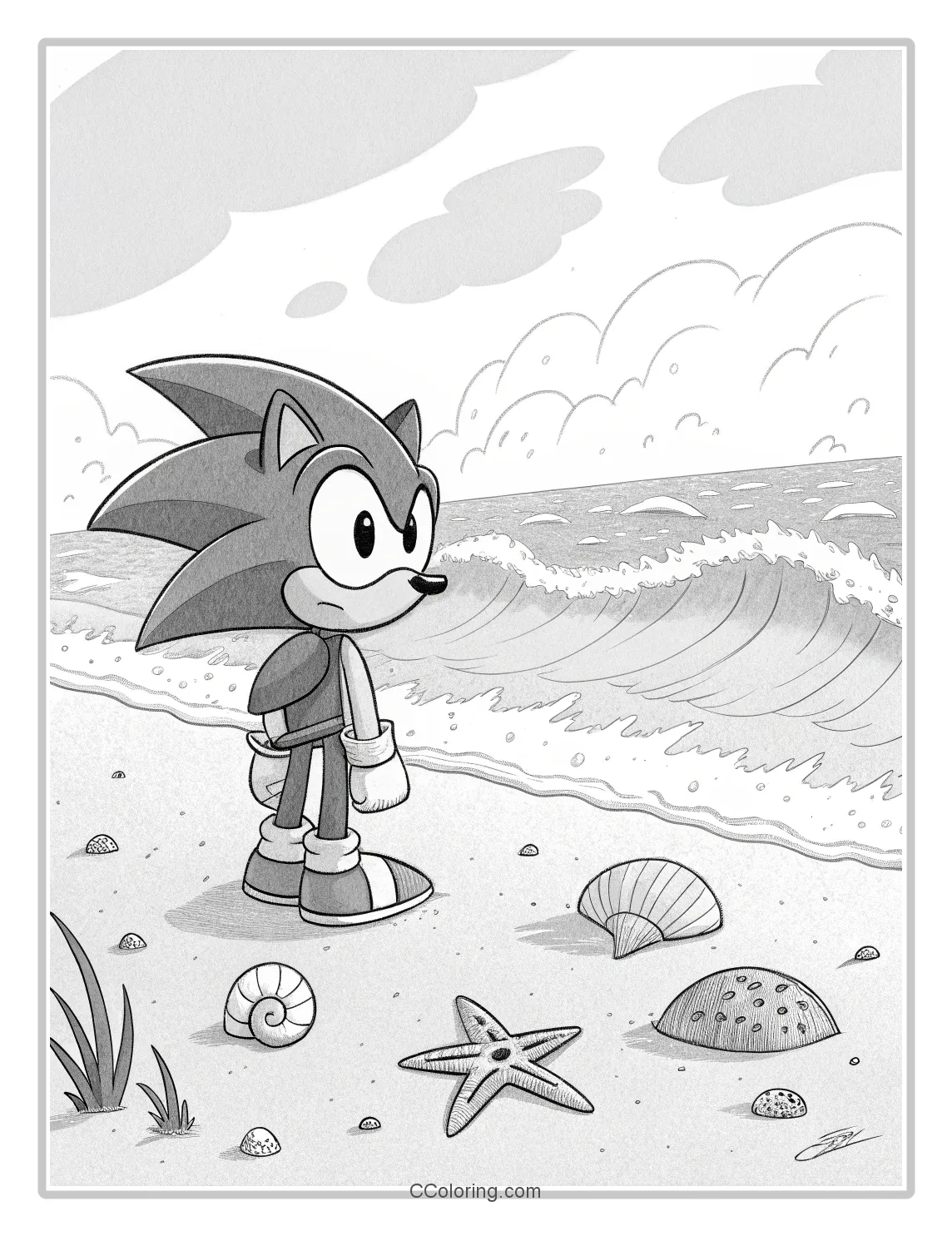 Monochrome Sonic Pages Classic Character Simple  Oceanic Themes