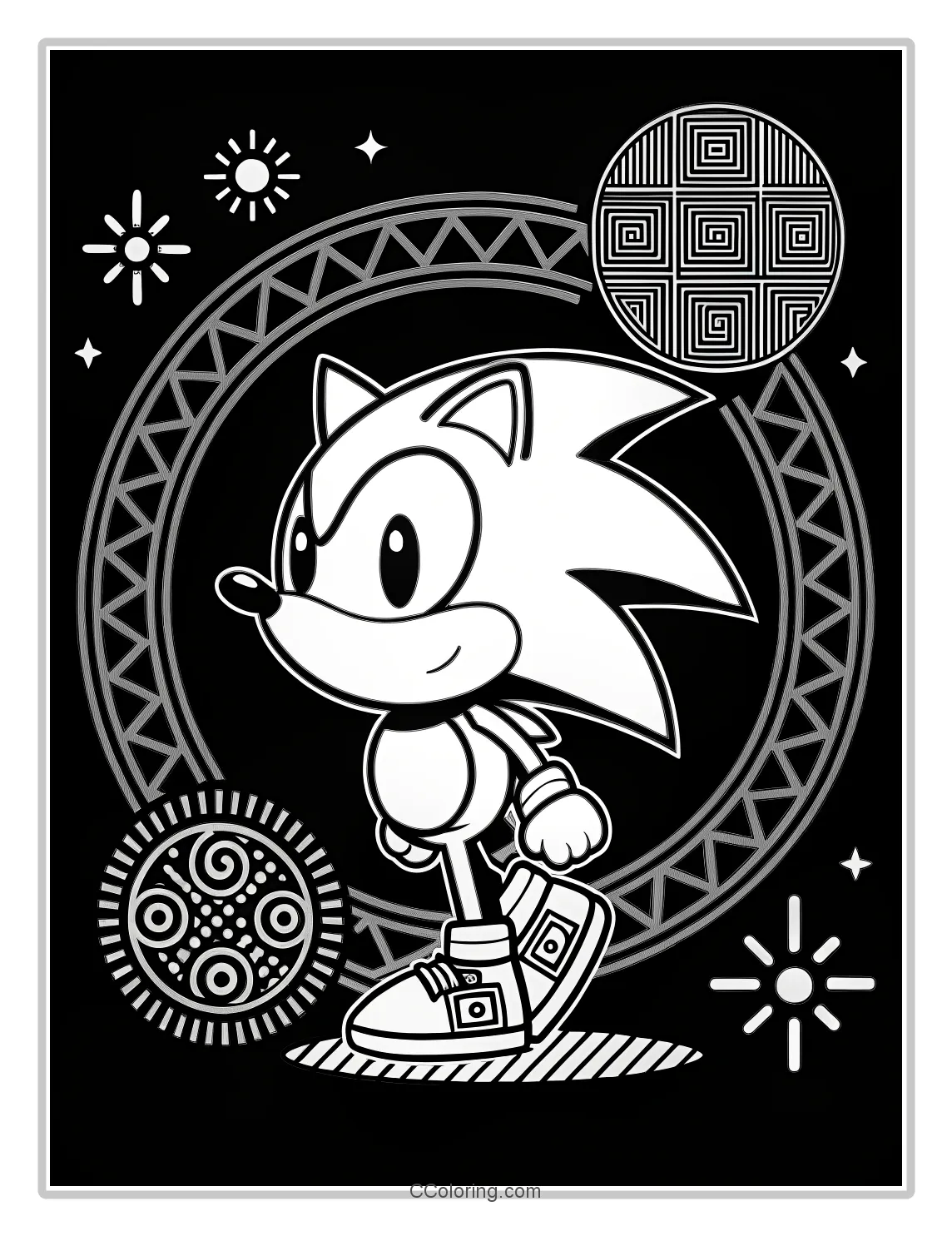 Monochrome Sonic Pages Simple  High Contrast Vintage and Modern Elements