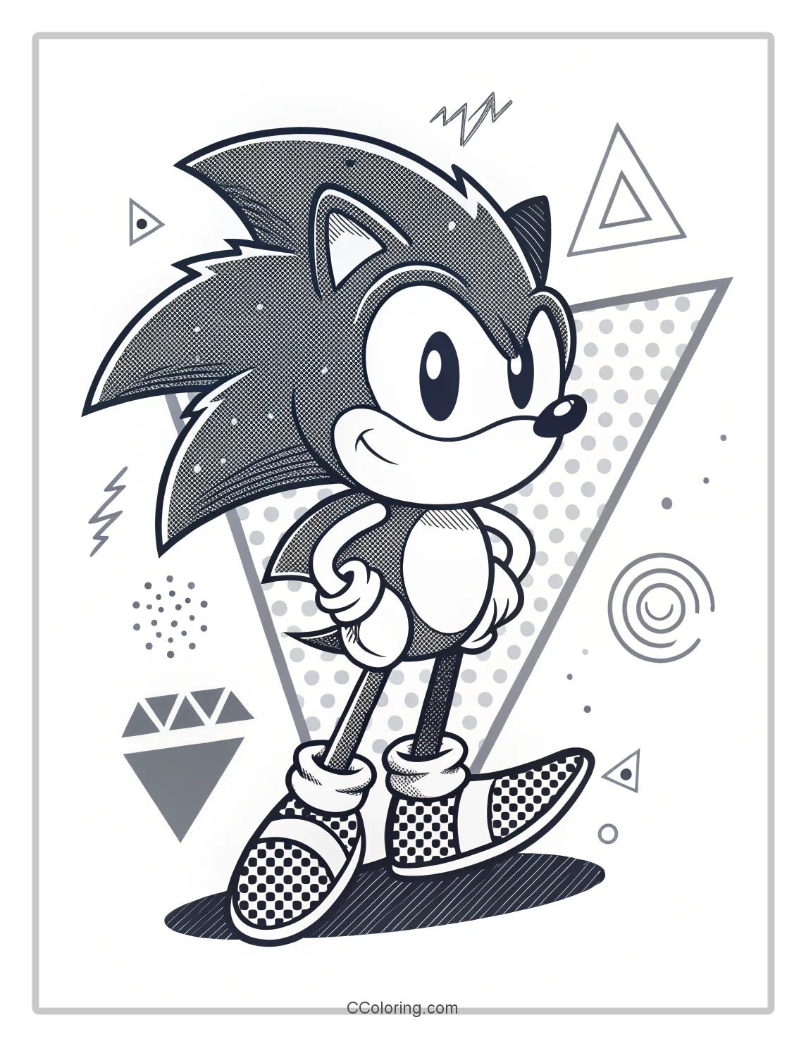 Monochrome Sonic Pages Simple  High Contrast with Vintage and Modern Elements