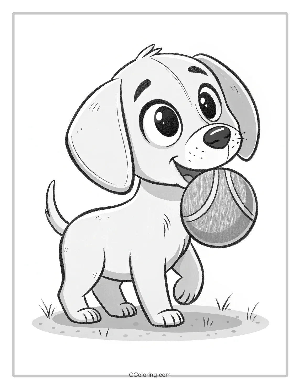 Puppies and Balls Coloring Pages