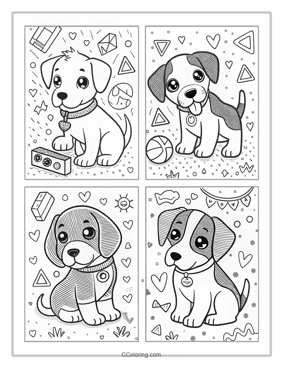 Puppy Coloring Pages  90s Inspired Themes