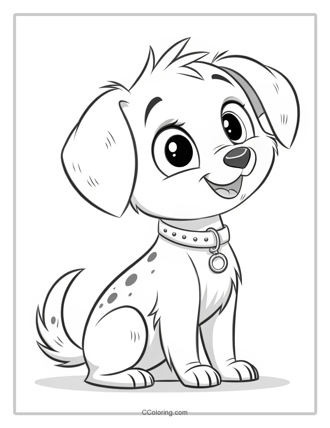 Puppy Coloring Pages with Simple  Adorable Puppies