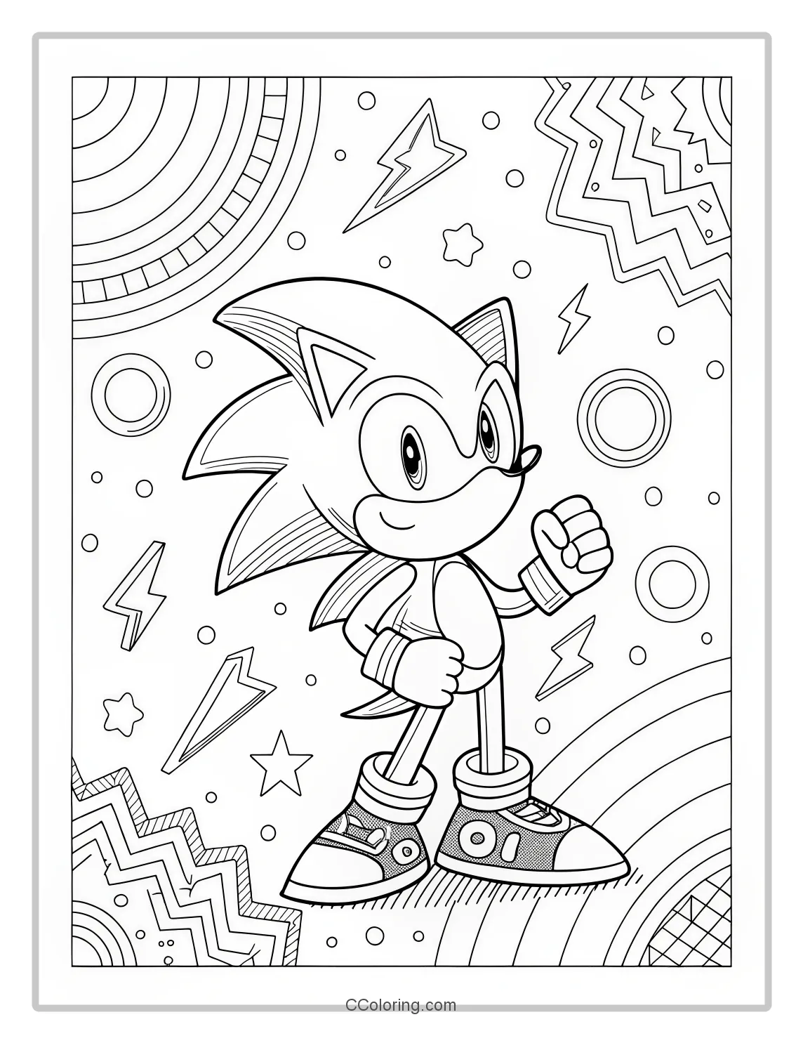 Super Sonic Coloring Pages 70s Inspired Patterns