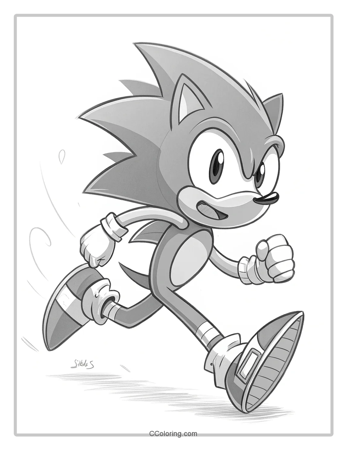 Super Sonic Coloring Pages Classic High Speed Poses