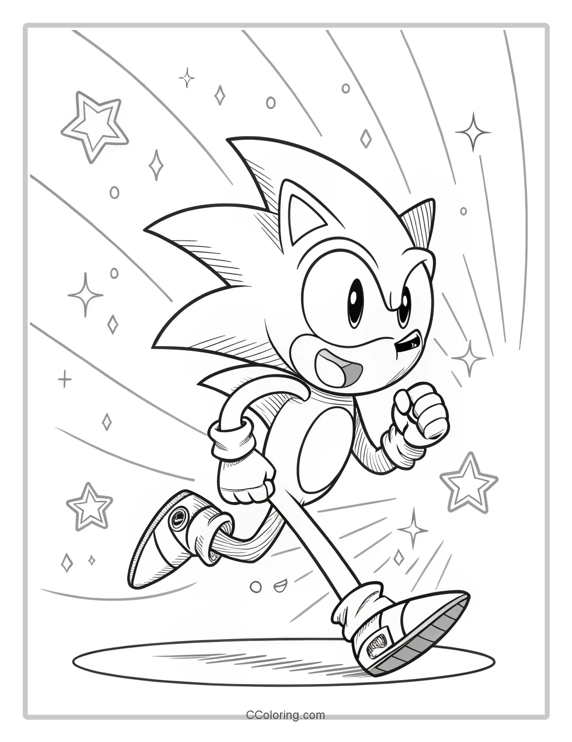 Super Sonic Coloring Pages Clean Lines