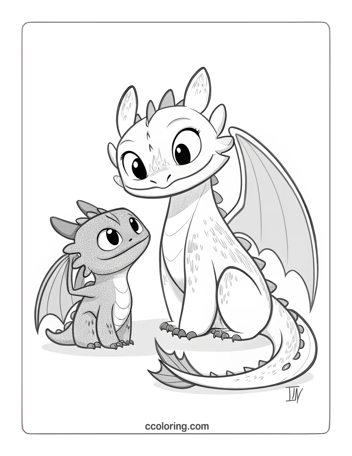 Toothless curling up next to Hiccup