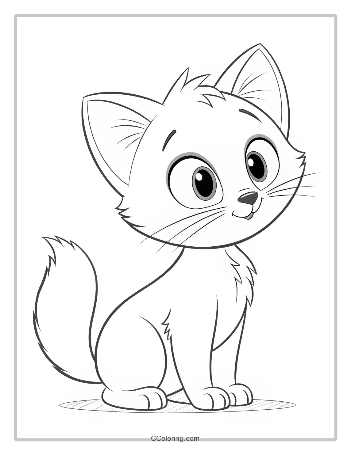 White Kitten Coloring Pages