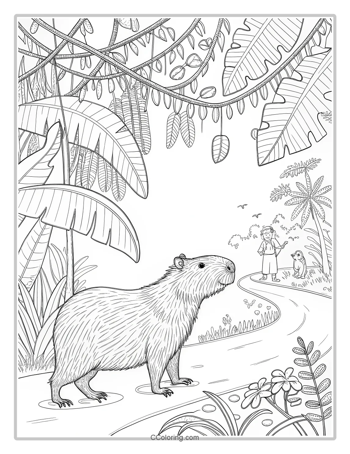 Wild Safari Capybara coloring pages adventurous feel