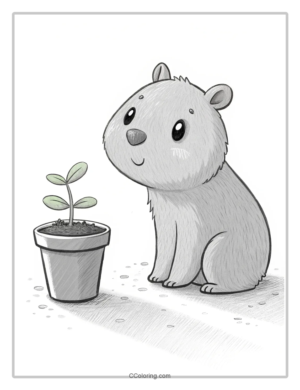 baby capybara with a cute face