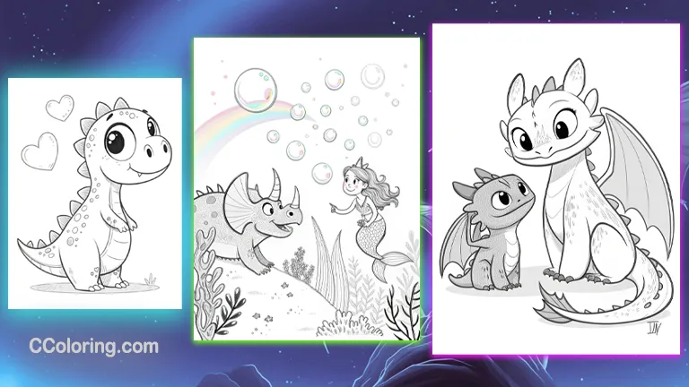 Dragon Coloring Pages Design Image