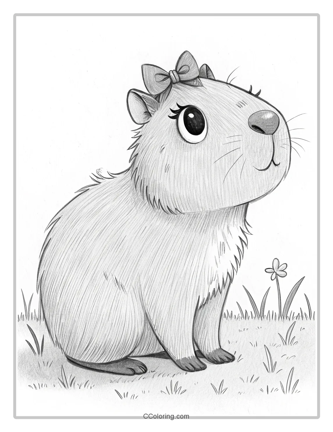 cute capybara coloring pages big eyes