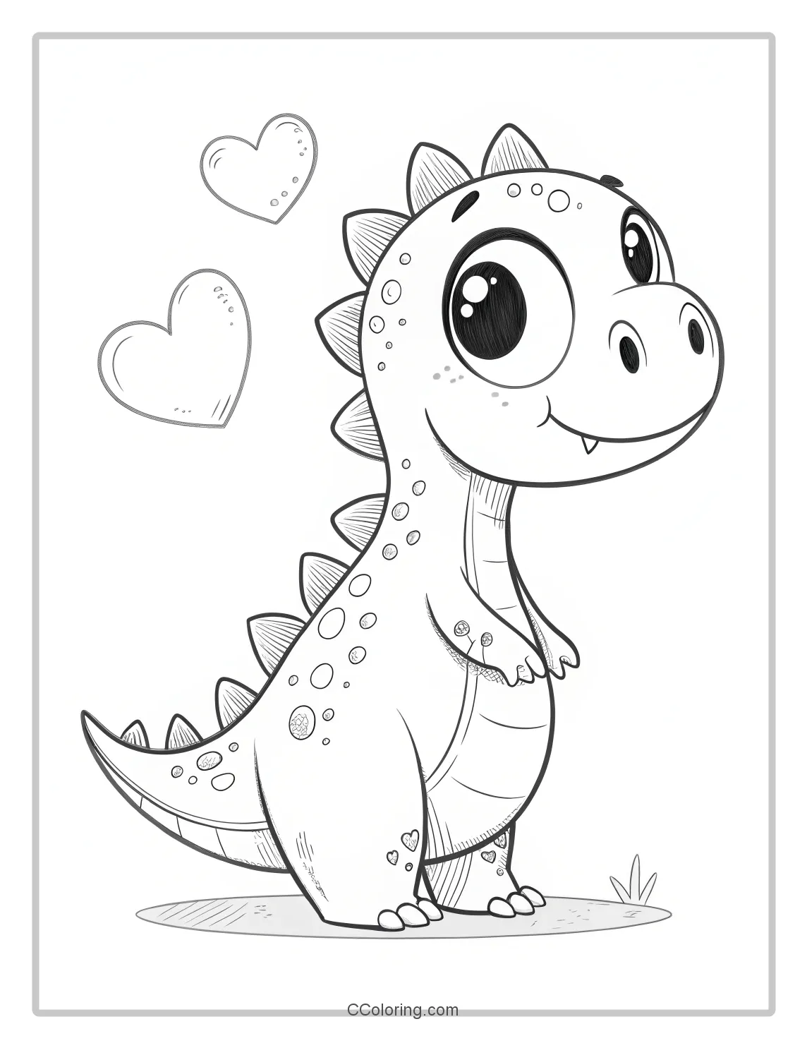 cute dinosaur with a heart shape