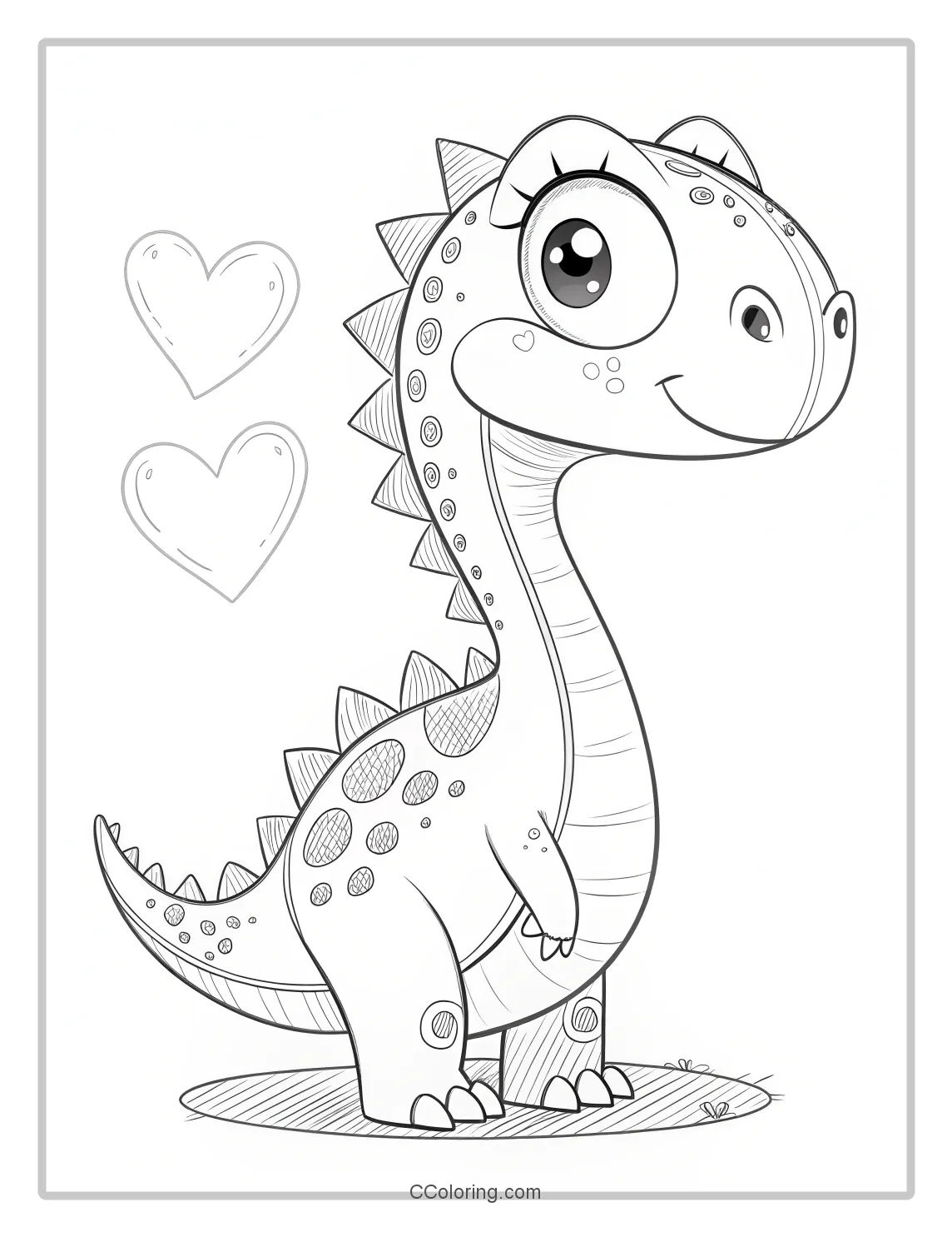 dinosaur with a heart shaped face